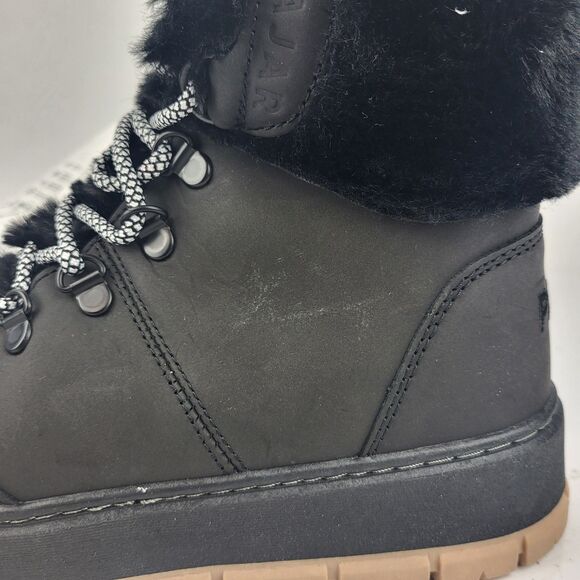 Pajar Chalet Lace Up Sneaker Boot Waterproof Faux Fur Black Size 8 - Picture 4 of 10